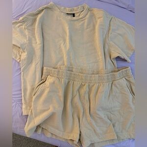 ASOS Design Beige T-Shirt and Shorts Set